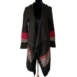 Miss Me Boho Hooded Drape Front Cardigan - Women's Size M